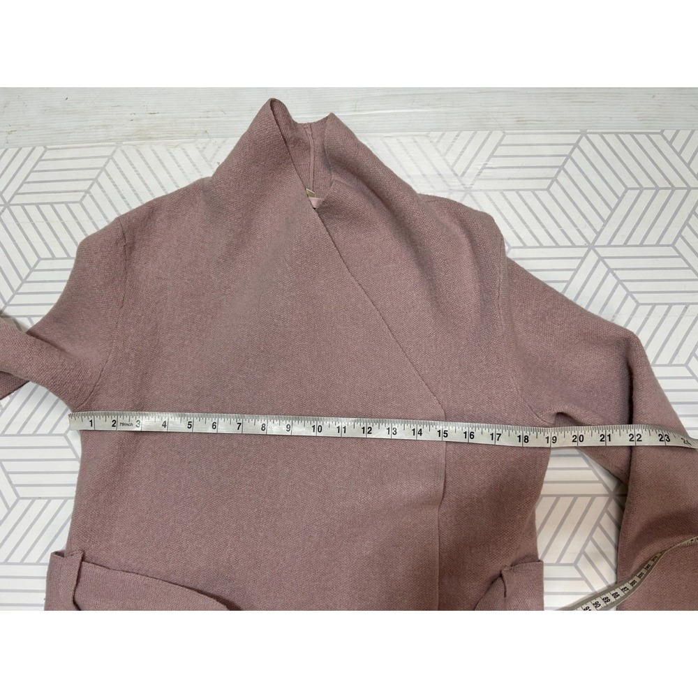 Anthropologie Moth Camel Blush Pink Cotton WOOL Wrap Cardigan Sweater Coat XS b2 - Picture 3 of 10